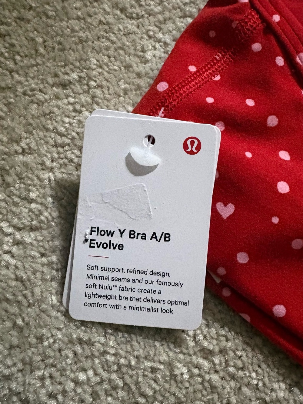 Lululemon Flow Y Evolve Bra size S NWT Hearts - Picture 4 of 5